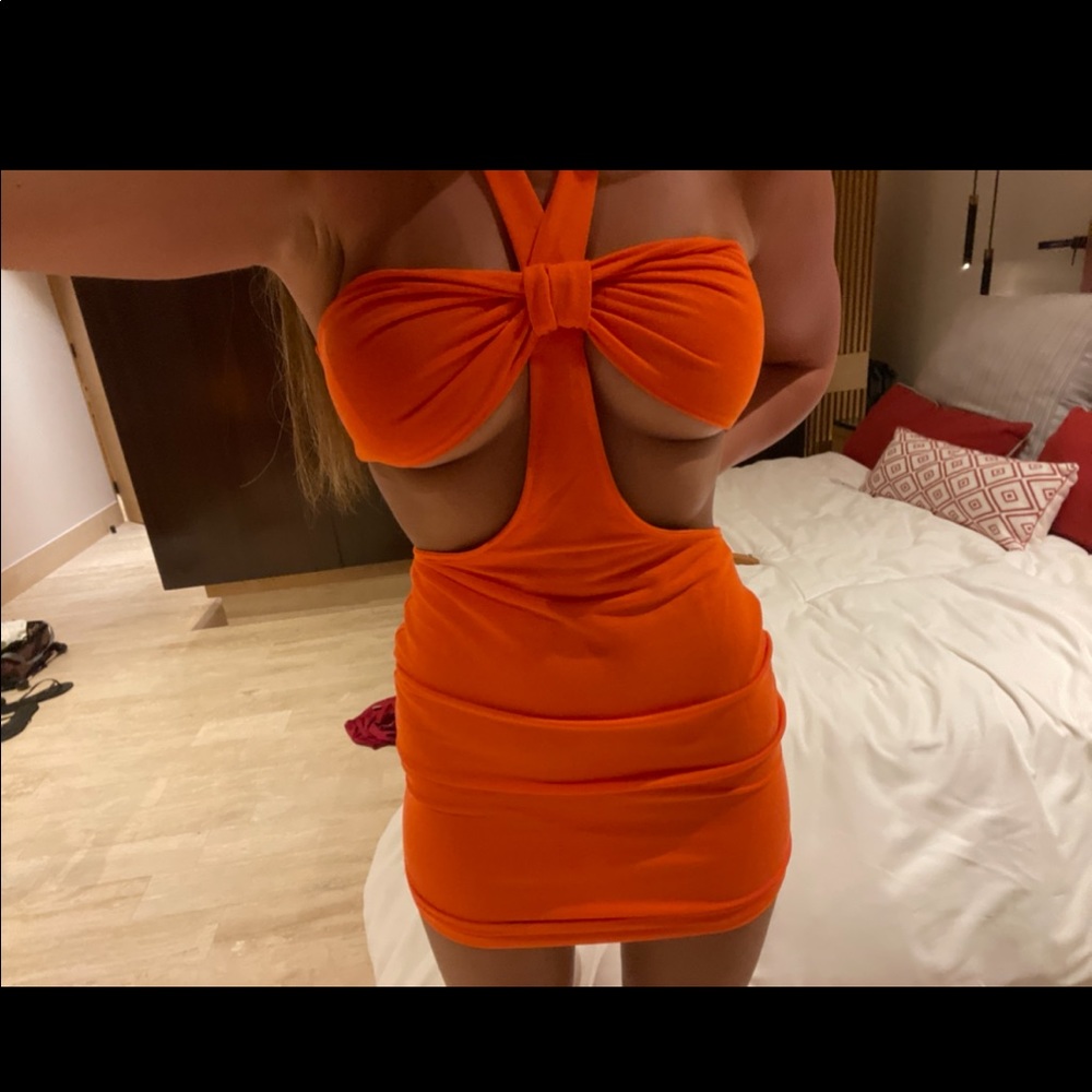 Orange mini dress